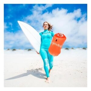 Colchoneta Flotante Salvavidas con Mochila Anaranjado Inflable para Piscina