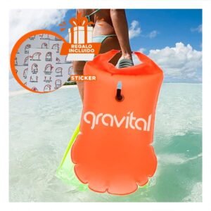 Colchoneta Colorida Salvavidas con Mochila Anaranjado para Niños en Piscina Y+Regalo Sticker