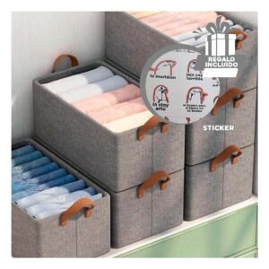 Recipiente Organizadora de Tela Apilable para Juguetes Plomo Y+Regalo Sticker