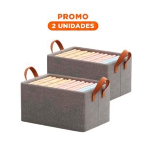 Pack2 Contenedor de Tela Apilable para Ropa y Accesorios Plomo