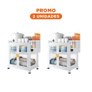 Pack2 Estructura de Cocina con Puertas y Bandejas Integradas Blanco