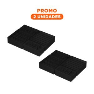 Pack2 Organizador para Cajon de Ropa Interior con Presentacion Negro Set de 4