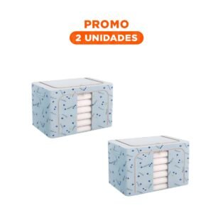 Pack2 Canasto Plegable Organizador con Cerezas para Uso Diario en Ambientes del Hogar