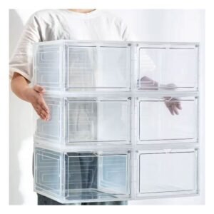 Caja de Zapatos Imantada Apilable Transparente para Organizar Calzado en Casa