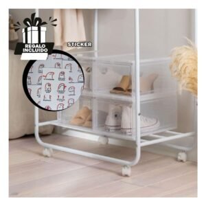 Organizador de Zapatos Imantado Apilable Transparente de Dormitorio o Vestidor Y+Regalo Sticker