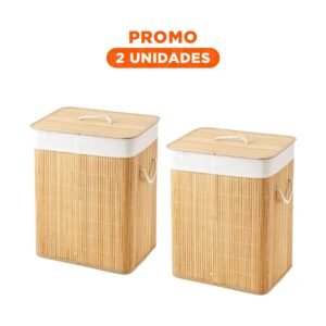 Pack2 Elemento Plegable de Bambu con Tapa para Orden Diario en Casa