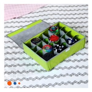 Organizador de Ropa Interior 24 Divisiones con Tapa Color Verde Hogar Plus