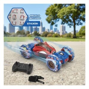 Auto Acrobatico con Control Remoto con Estilo Telaraña Color Azul y Rojo Y+Regalo Sticker
