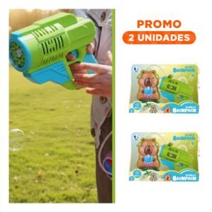 Pack2 Equipo de Burbujas con Mochila Portatil Figura Animal Verde Claro