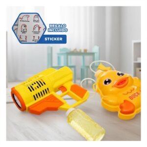 Generador de Burbujas con Mochila Portatil Pato Amarillo para Diversion Y+Regalo Sticker