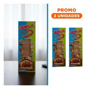 Pack2 Torre Desafio o Castigo 48 Piezas Madera Juego de Reto y Diversion