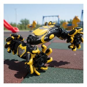 Vehiculo Acrobatico con Reloj Control para Retos de Movimiento y Giros Amarillo