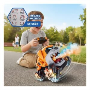 Vehiculo Acrobatico Forma Perro para Ninos Activos Color Naranja Y+Regalo Sticker