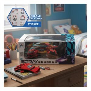 Vehiculo Acrobatico para Diversion Interactiva con Guantes de Control en Rojo Y+Regalo Sticker