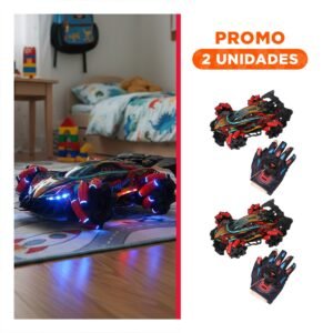 Pack2 Juguete Acrobatico con Guantes de Control por Gestos para Juego Dinamico en Rojo