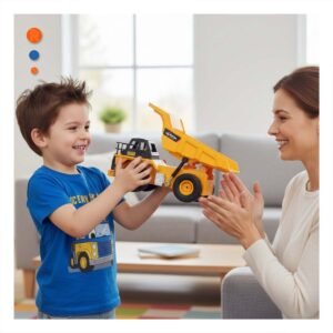 Volquete a Control Remoto Amarillo Juguete Infantil para Juego de Construccion