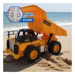 Vehiculo a Control Remoto Amarillo Volquete Infantil para Diversion Y+Regalo Sticker