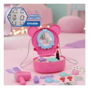 Maletin con Orejitas y Tocador de Maquillaje 19 Piezas para Juego Creativo Y+Regalo Sticker