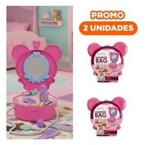 Pack2 Kit de Belleza con Orejitas y Tocador de Maquillaje 19 Piezas Infantil