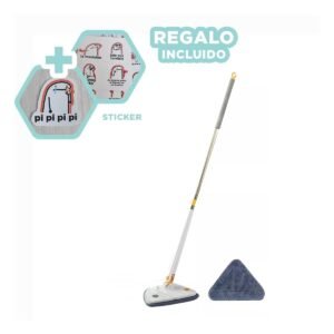 Trapeador 360 con Exprimidor Rapido Blanco para Hogar y Piso Y+Regalo Sticker