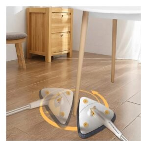 Trapeador Multifuncional 360 con Autoexprimidor para Tres Esquinas Blanco