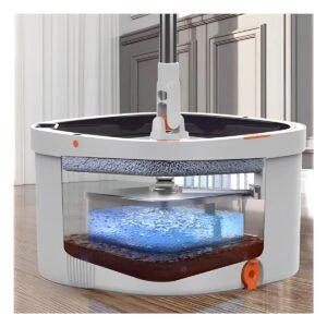 Trapeador Giratorio de Microfibra con Cubo y Escurridor para Hogar