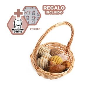 Canasta Circular con Mimbre Natural y Dimensiones 29x29x30cm Y+Regalo Sticker