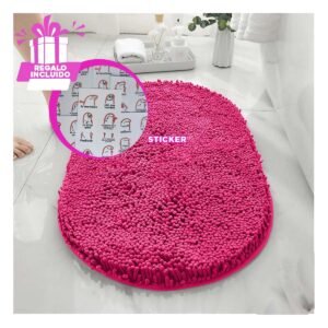 Tapiz Ovalado de Microfibra 40x60cm Fucsia Absorbente para Hogar Y+Regalo Sticker