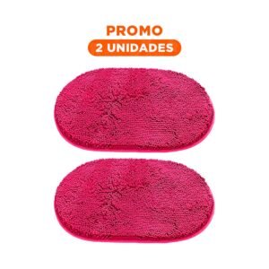 Pack2 Propuesta Textil Ovalada de Microfibra 40x60cm Fucsia para Bano