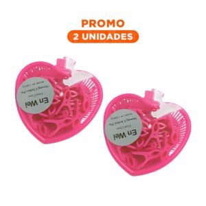 Pack2 Accesorio Rosado Diseño de Corazon con 24 Ganchos para Ropa