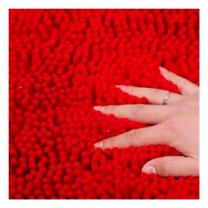 Tapete Ovalado de Microfibra 40x60cm Rojo para Bano y Espacios del Hogar