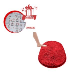 Cubierta Ovalada de Microfibra 40x60cm Rojo Suave para Ambientes del Hogar Y+Regalo Sticker