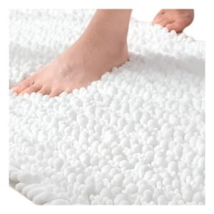 Tapete Ovalado de Microfibra 40x60cm Crema para Bano y Espacios del Hogar