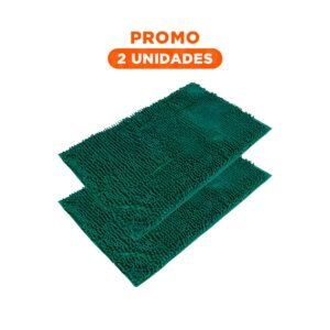 Pack2 Cobertor Rectangular de Piso Microfibra 40x60cm Verde oscuro para Casa