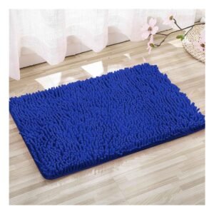 Tapete Rectangular de Microfibra 40x60cm Azul electrico para Piso de Bano