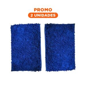 Pack2 Cubrepiso Rectangular de Piso Microfibra 40x60cm Azul para Uso Interior