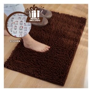 Tapiz Rectangular de Microfibra 40x60cm Marron para Piso Interior de Casa Y+Regalo Sticker