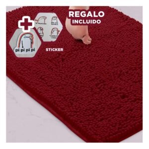 Tapiz Rectangular Suave de Microfibra 40x60cm Guinda para Espacios Y+Regalo Sticker