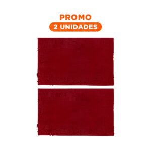 Pack2 Tapete Rectangular de Microfibra 40x60cm Guinda para Decoracion del Hogar