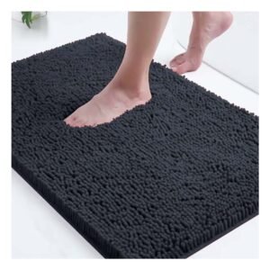 Alfombra Rectangular de Microfibra 40x60cm Plomo oscuro para Hogar Moderno