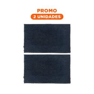 Pack2 Tapete Rectangular Elegante de Microfibra 40x60cm Plomo oscuro para Hogar