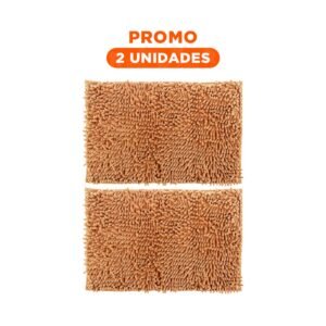 Pack2 Tapete Rectangular Suave de Microfibra 40x60cm Mostaza para Interior