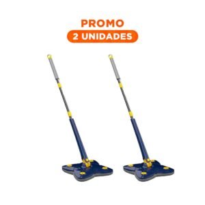Pack2 Trapeador 360 con autoexprimidor 4 esquinas azul para pisos y superficies del hogar