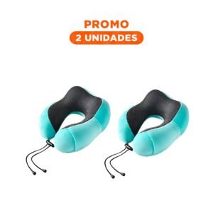 Pack2 Soporte de Cuello de Terciopelo para Mantener Postura Celeste Claro