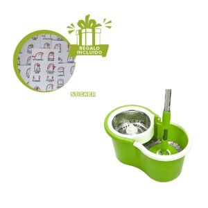 Trapero Giratorio 360 con Balde Centrifugador para Orden y Limpieza del Hogar Y+Regalo Sticker