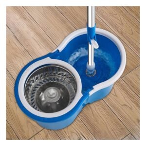 Trapeador Giratorio 360 con Balde Centrifugador Azul para Limpieza en el Hogar