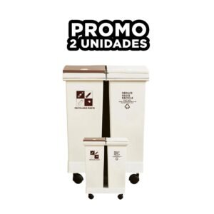 Pack2 Recipiente Doble de Basura 40L para Separar Residuos en Casa