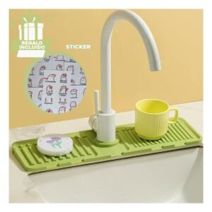 Base de Drenaje de Silicona con Rayas Verde Claro para Lavadero Y+Regalo Sticker