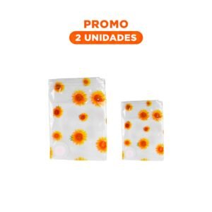 Pack2 Saco para Ropa con Estampado Girasoles 70x110cm Transparente