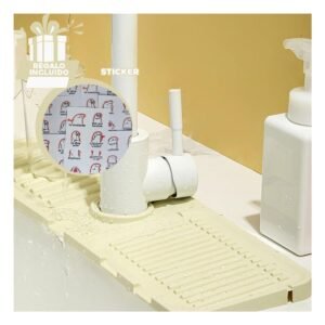 Base de Drenaje de Silicona con Rayas Beige para Casa Y+Regalo Sticker